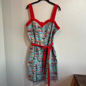 Bea & Dot Modcloth "For the Record Books" Dress, Sz 1X, Retro Vinyl Record